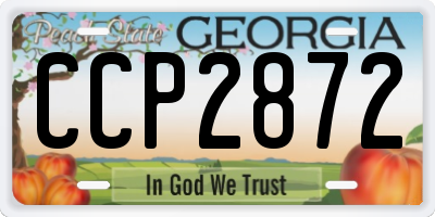 GA license plate CCP2872