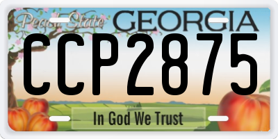 GA license plate CCP2875