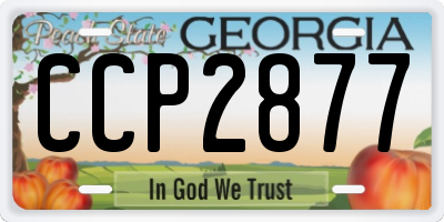 GA license plate CCP2877