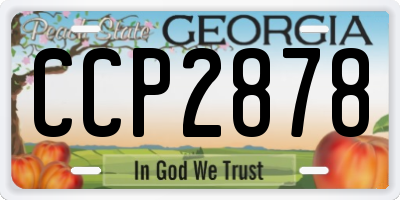 GA license plate CCP2878