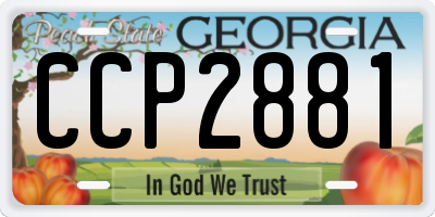 GA license plate CCP2881