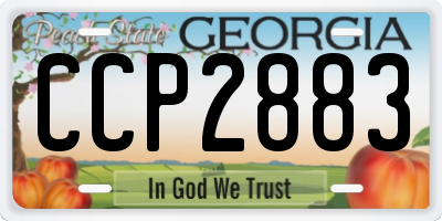 GA license plate CCP2883