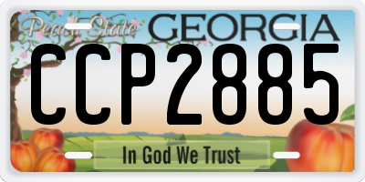 GA license plate CCP2885