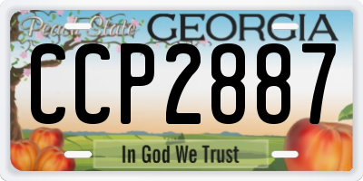 GA license plate CCP2887