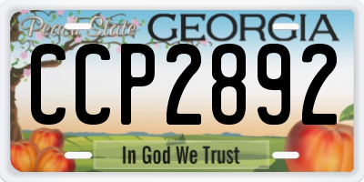 GA license plate CCP2892