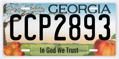 GA license plate CCP2893