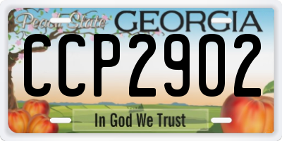GA license plate CCP2902