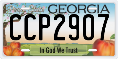 GA license plate CCP2907