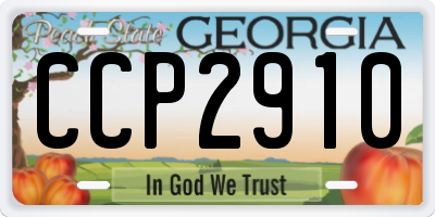 GA license plate CCP2910