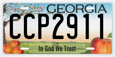 GA license plate CCP2911