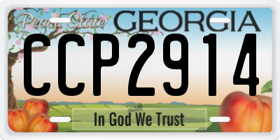 GA license plate CCP2914