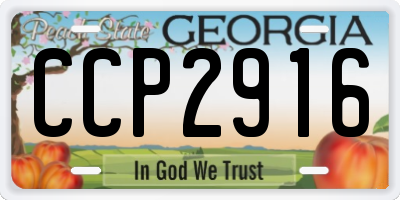 GA license plate CCP2916