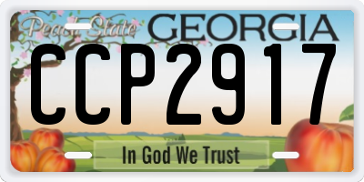GA license plate CCP2917