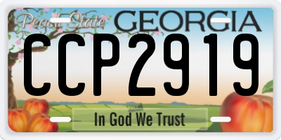 GA license plate CCP2919