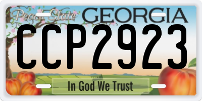 GA license plate CCP2923