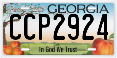 GA license plate CCP2924