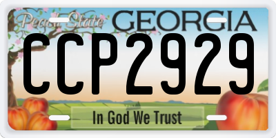 GA license plate CCP2929