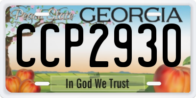GA license plate CCP2930