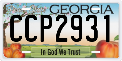 GA license plate CCP2931