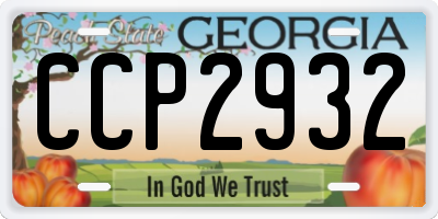 GA license plate CCP2932