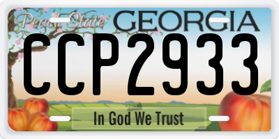 GA license plate CCP2933