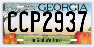 GA license plate CCP2937