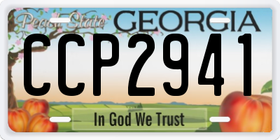 GA license plate CCP2941