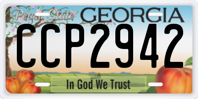 GA license plate CCP2942