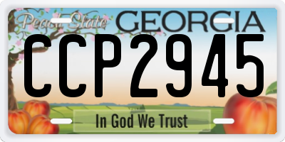 GA license plate CCP2945