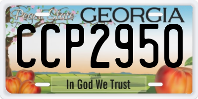 GA license plate CCP2950