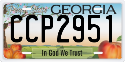 GA license plate CCP2951