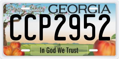 GA license plate CCP2952