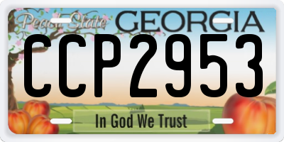 GA license plate CCP2953