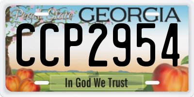 GA license plate CCP2954