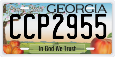 GA license plate CCP2955
