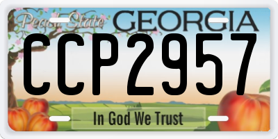 GA license plate CCP2957