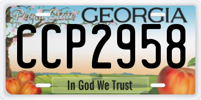 GA license plate CCP2958