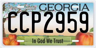 GA license plate CCP2959