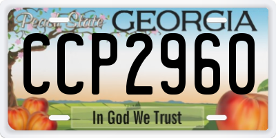 GA license plate CCP2960