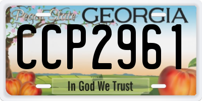 GA license plate CCP2961