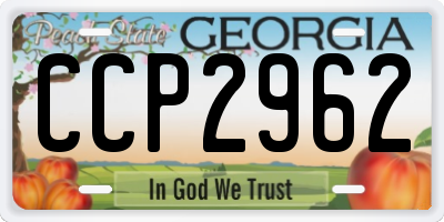 GA license plate CCP2962