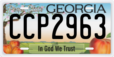 GA license plate CCP2963