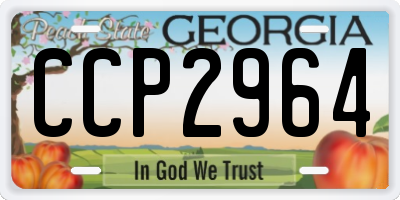 GA license plate CCP2964