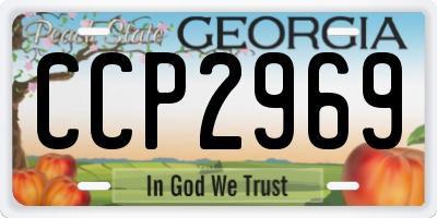 GA license plate CCP2969