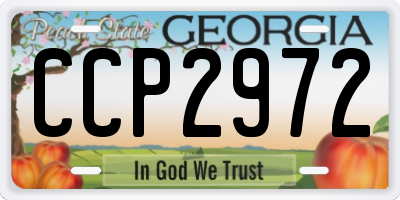 GA license plate CCP2972