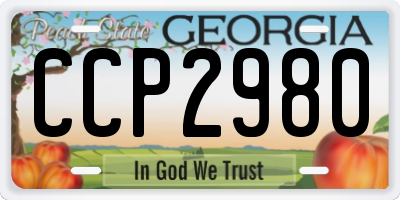 GA license plate CCP2980