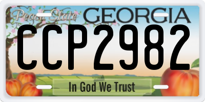 GA license plate CCP2982