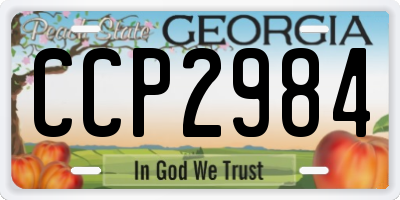 GA license plate CCP2984