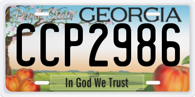 GA license plate CCP2986