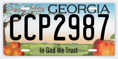 GA license plate CCP2987